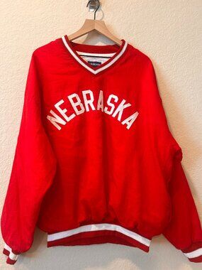 Vintage 90's Holloway Nebraska Cornhuskers Pullover Jacket Size XL